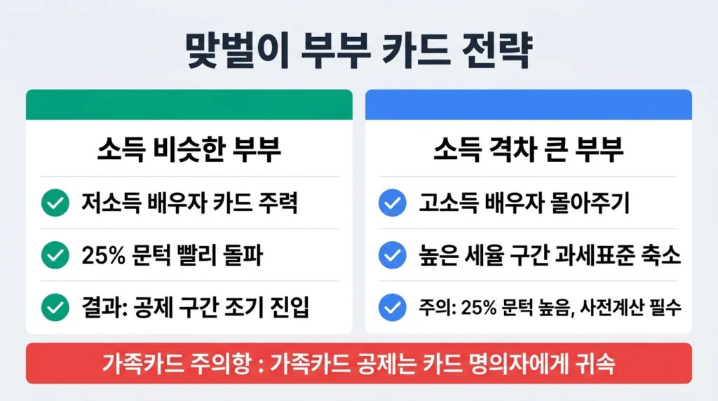 맞벌이 부부 소득 유형별 카드 명의 선택 전략 비교